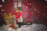 Allenjoy Christmas Wood House Window Gift Backdrop - Allenjoystudio