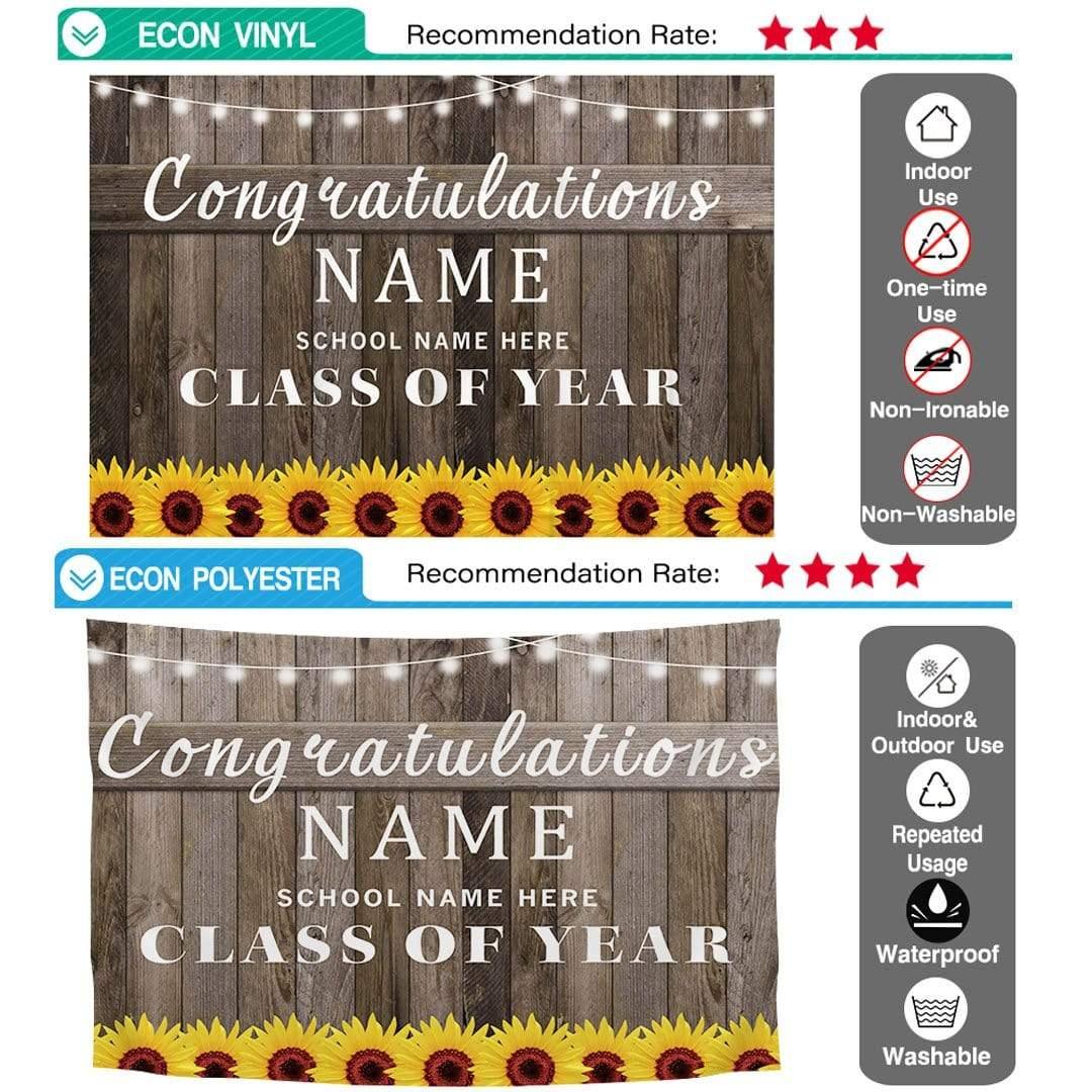 Allenjoy Custom Graduation Bakcdrop Sunflower Wood Background - Allenjoystudio