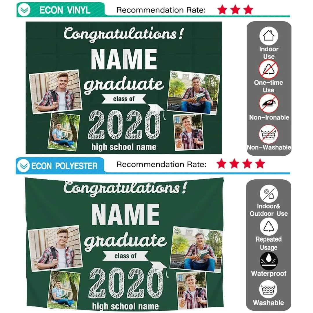Allenjoy Custom Graduation Personal Photo Green Backdorp - Allenjoystudio