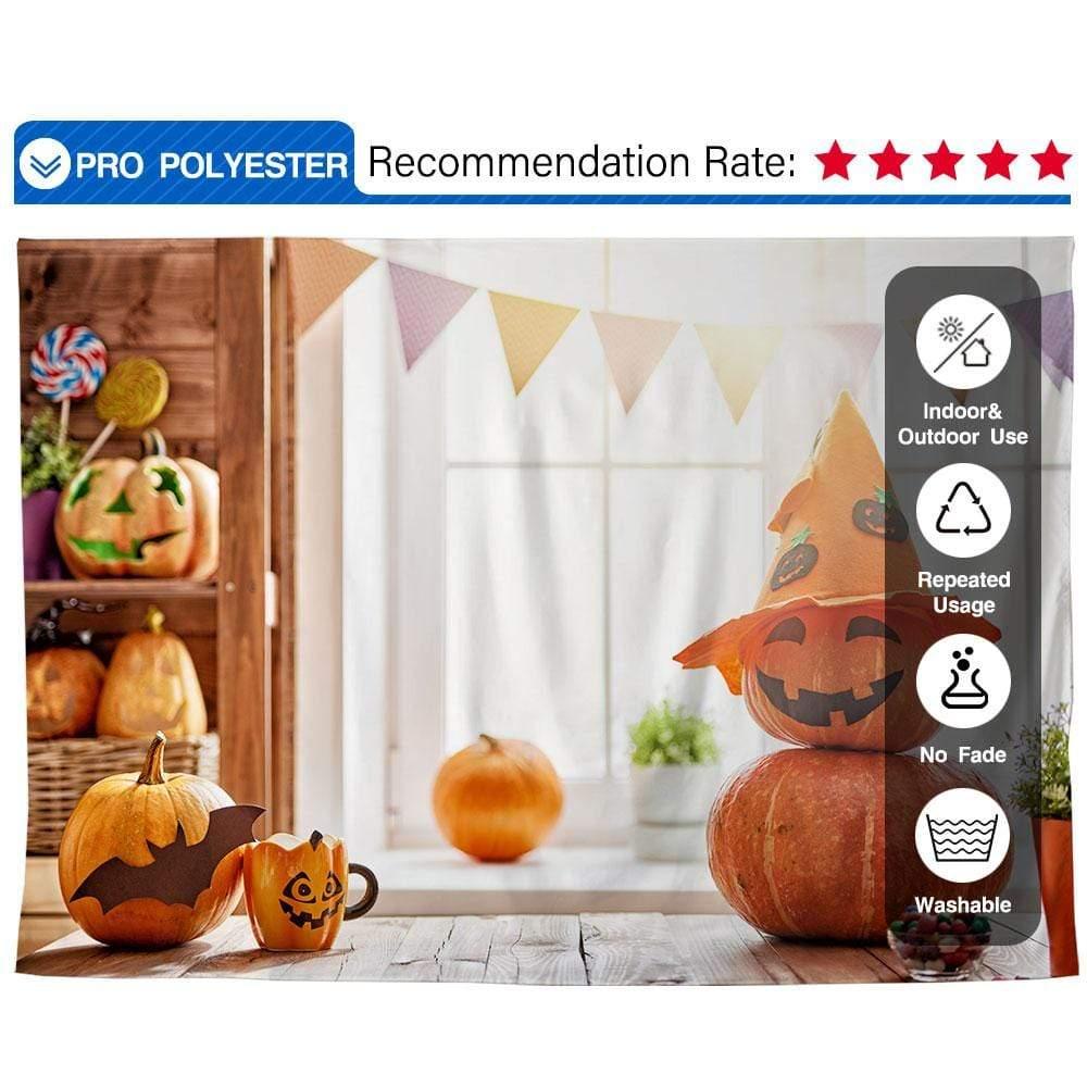 Allenjoy Halloween Carving Pumpkin Window Backdrop for Children - Allenjoystudio