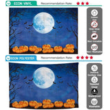 Allenjoy Halloween Starry Sky Fullmoon Bats Pumpkin Night Backdrop - Allenjoystudio