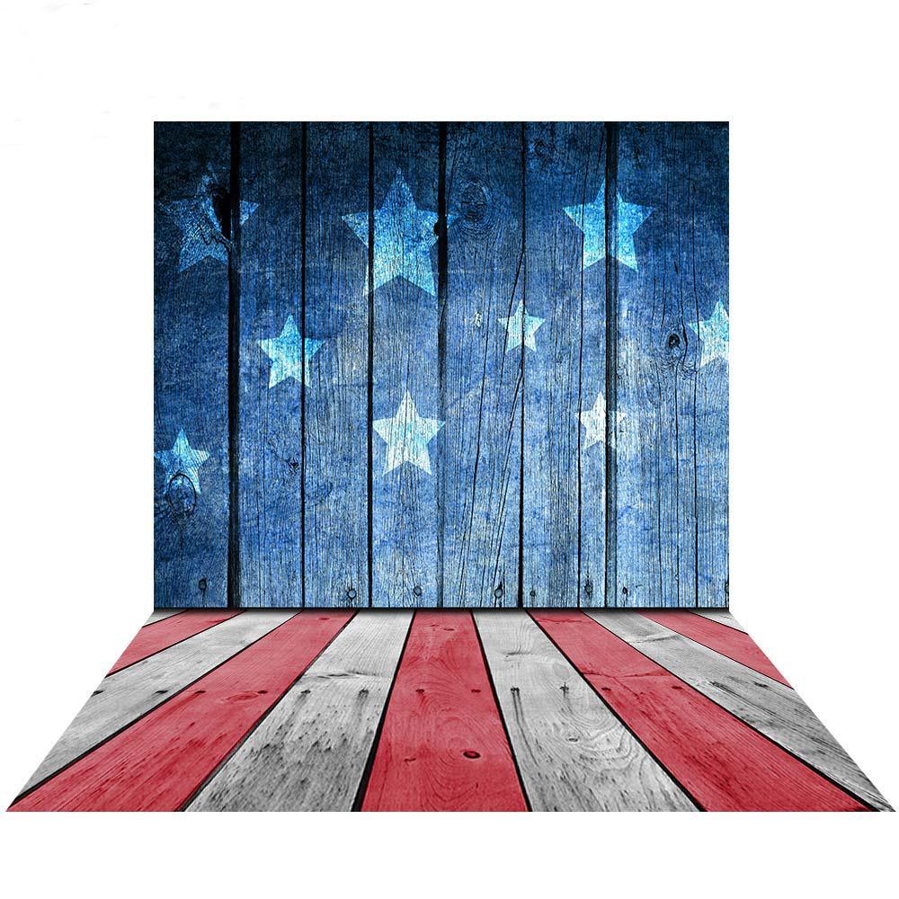 Allenjoy Independence Day Backdrop National Flag Wood Floor - Allenjoystudio