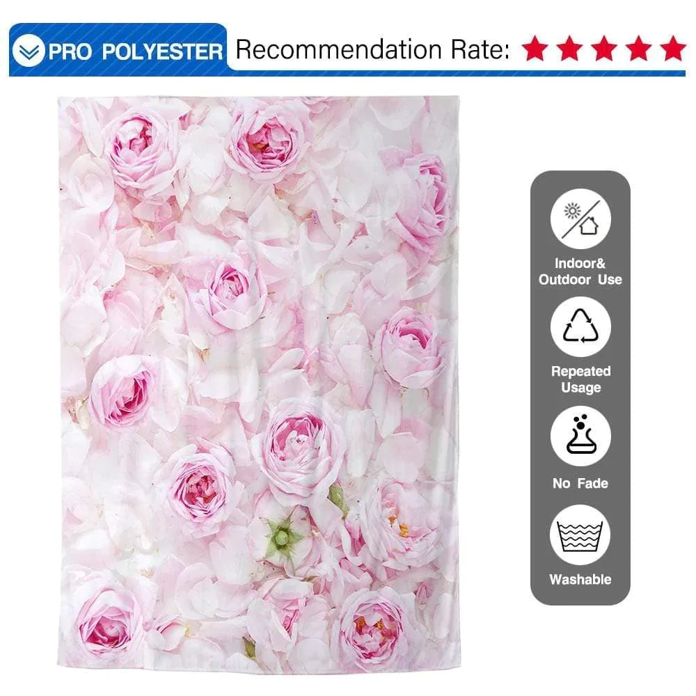 Allenjoy Pink Flowers Wall Backdrop - Allenjoystudio