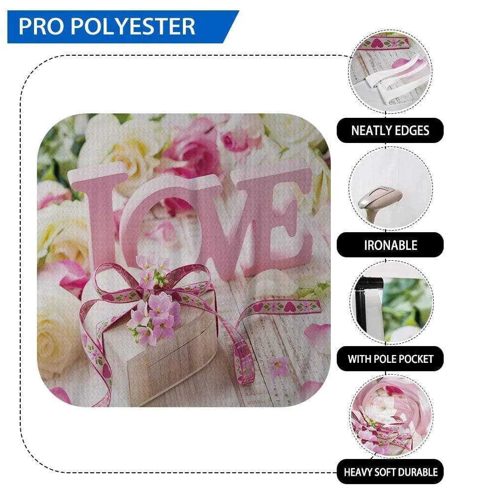 Allenjoy Mother's Day Romantic Love Gift Box White Wood Backdrop - Allenjoystudio