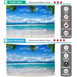 Allenjoy Summer Beach Waves Scene Palm Leaves Ocean Backdrop - Allenjoystudio