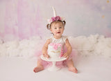 Allenjoy Glitter Stars Castle Clouds Backdrop for Cake Smash
