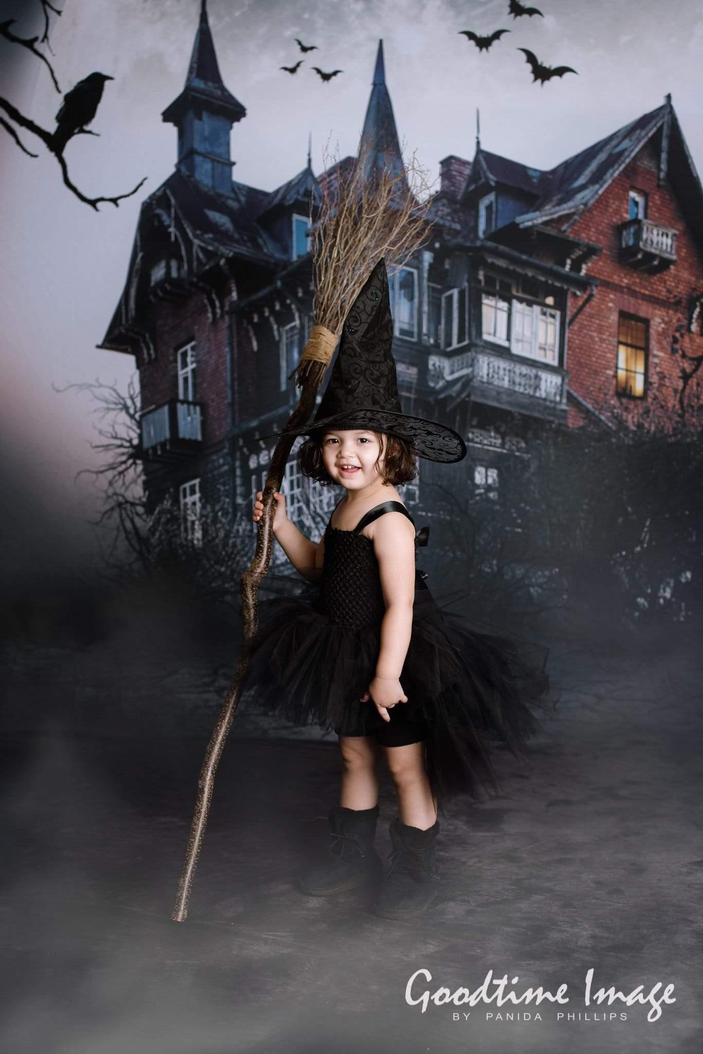 Allenjoy Halloween Castle Fullmoon Bat Gloomy Backdrop - Allenjoystudio