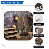 Allenjoy Witch Wood House Pumpkin Cobweb Halloween Backdrop - Allenjoystudio