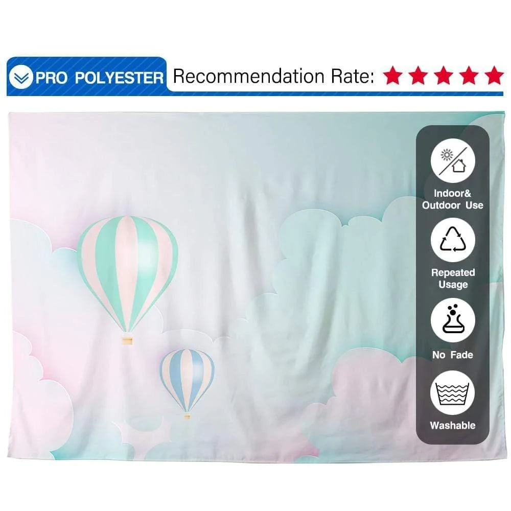 Allenjoy Hot Air Balloon Green and Pink Cloud for Children Photography - Allenjoystudio