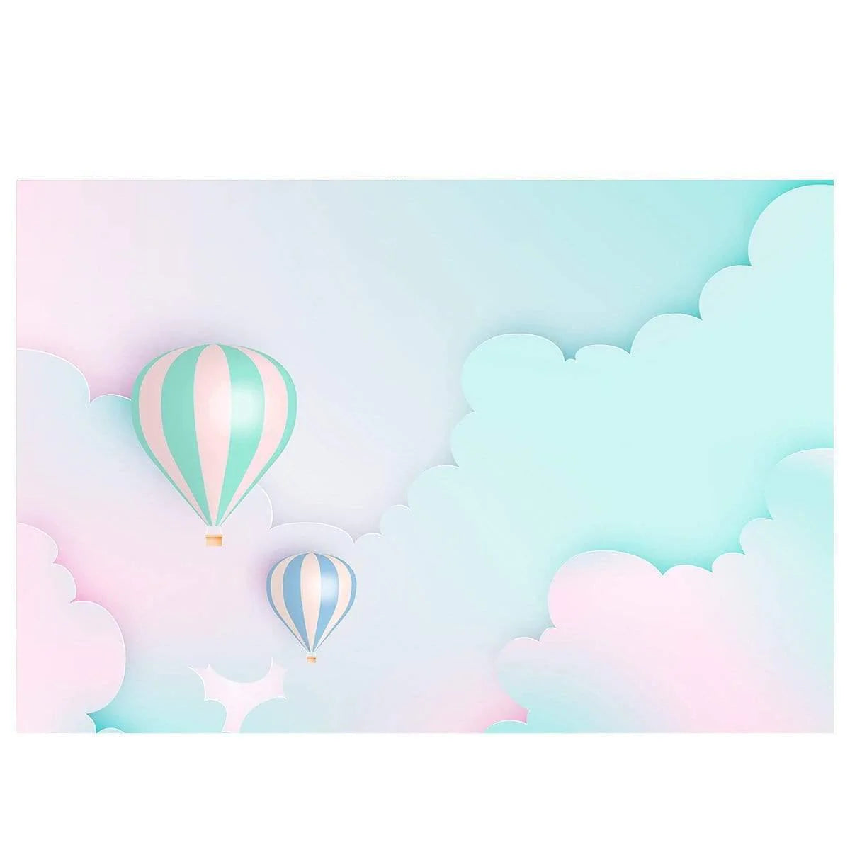 Allenjoy Hot Air Balloon Green and Pink Cloud for Children Photography - Allenjoystudio