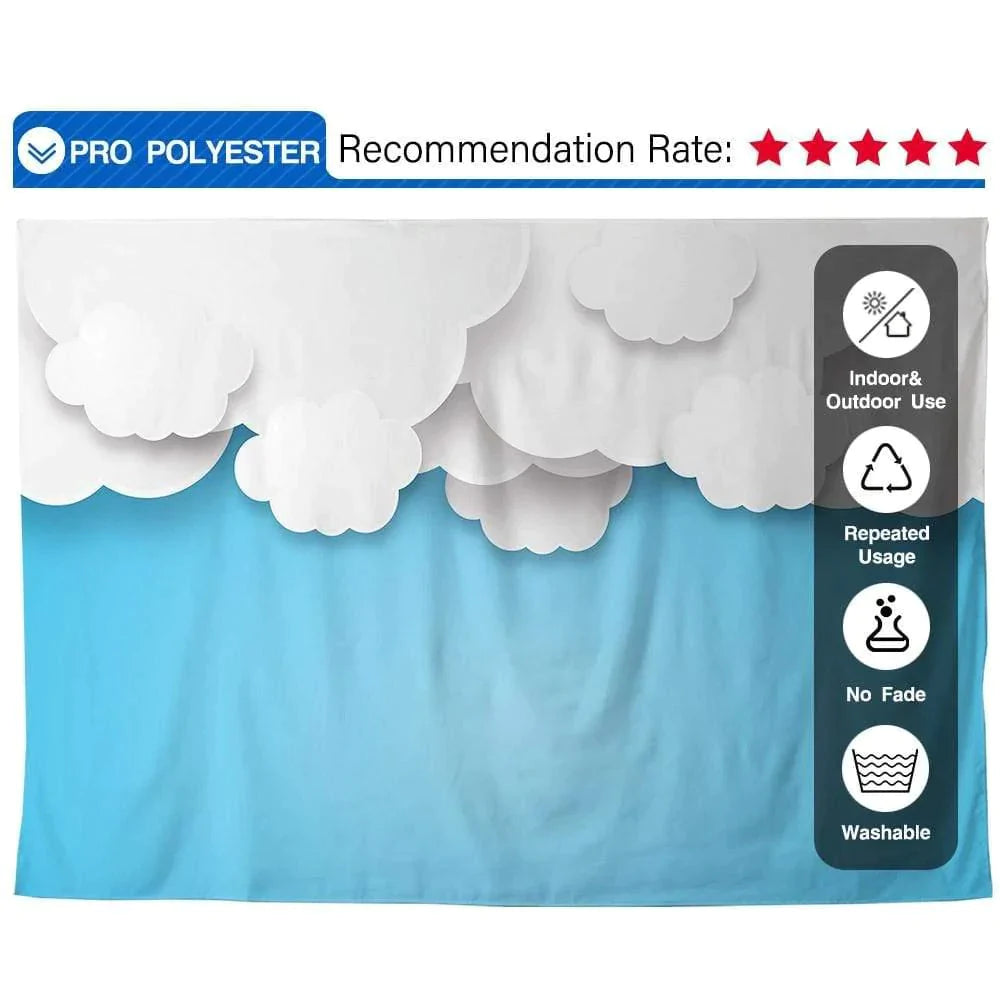 Allenjoy Backdrop Ideas for Photo Booth White Cloud Sky for Birthday Celebration - Allenjoystudio