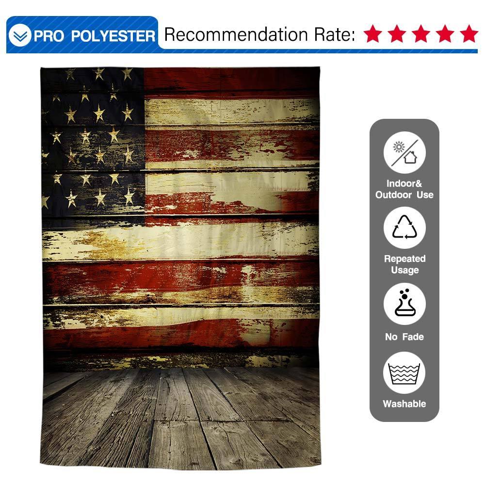 Allenjoy Flag of the USA Wood Backdrop for Independence Day - Allenjoystudio