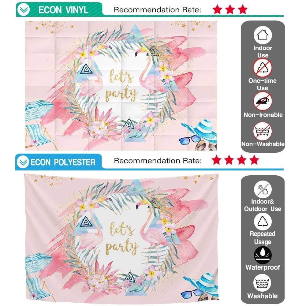 Allenjoy Pink Painting Flamingo Summer Let's Party Backdrop - Allenjoystudio