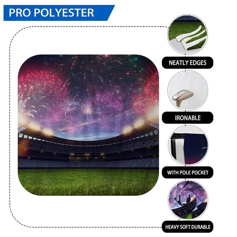 Allenjoy Backdrop Sports Fireworks over the Football Field - Allenjoystudio