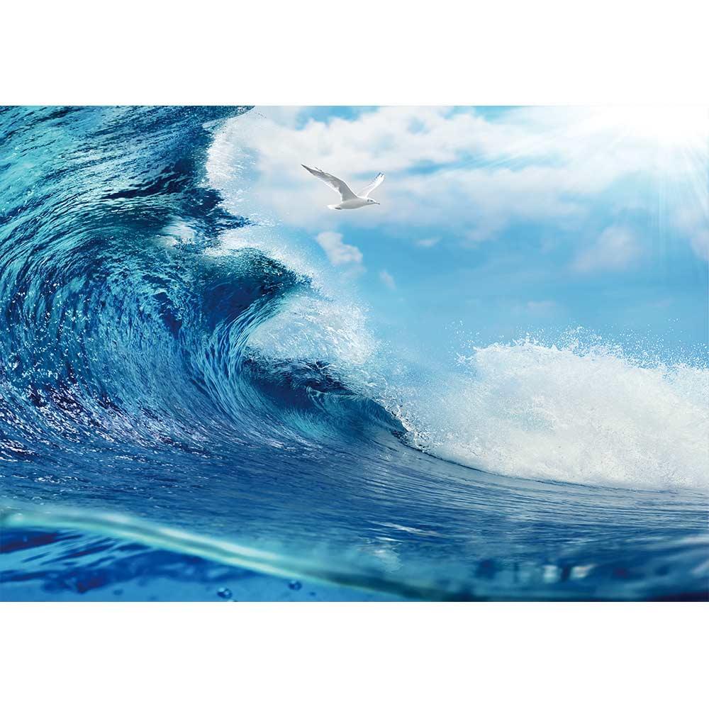 Allenjoy Summer Holiday Blue Sea Wave Seagull Backdrop - Allenjoystudio