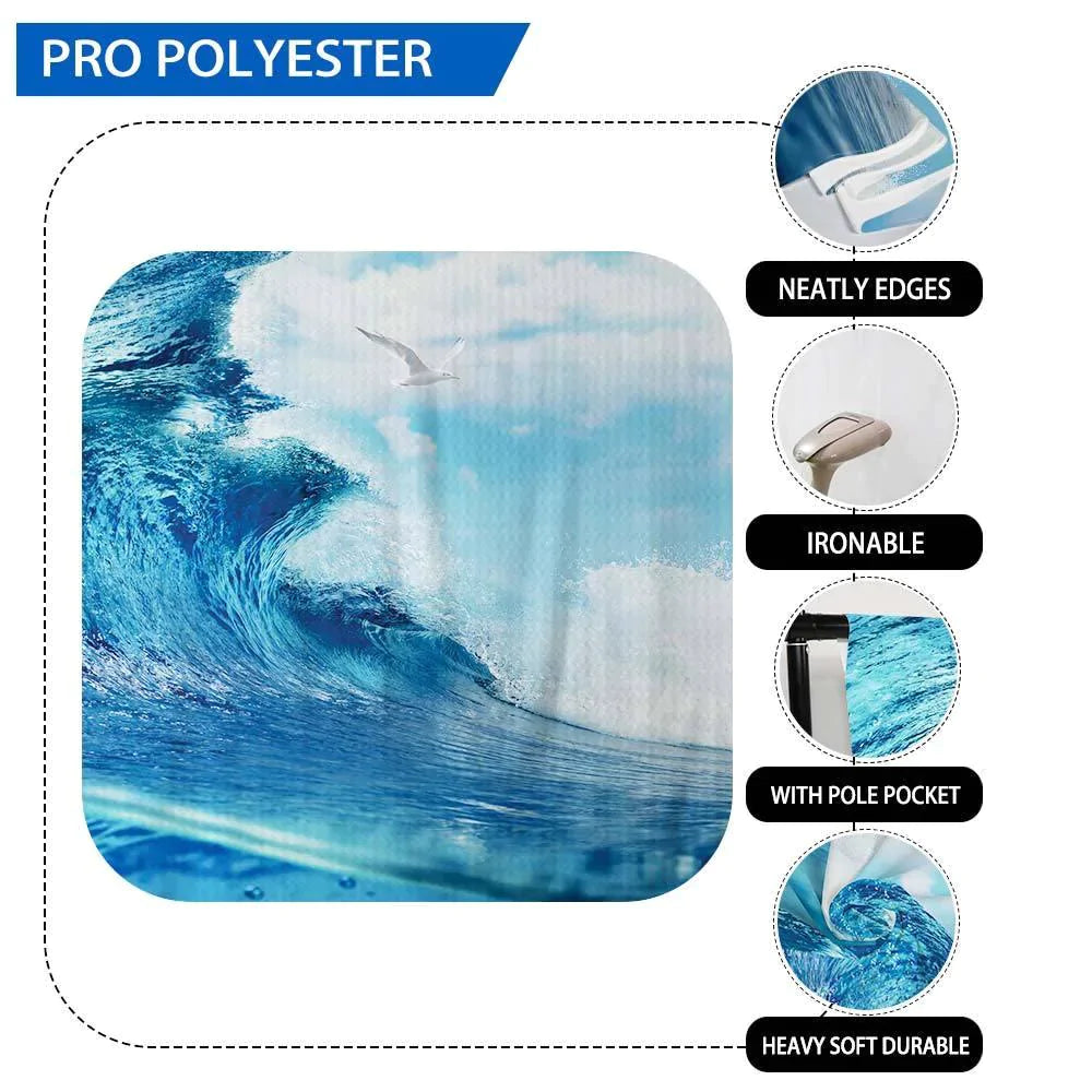 Allenjoy Summer Holiday Blue Sea Wave Seagull Backdrop - Allenjoystudio