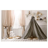 Allenjoy Gray Tent White Floor Photographic Bedroom Backdrop