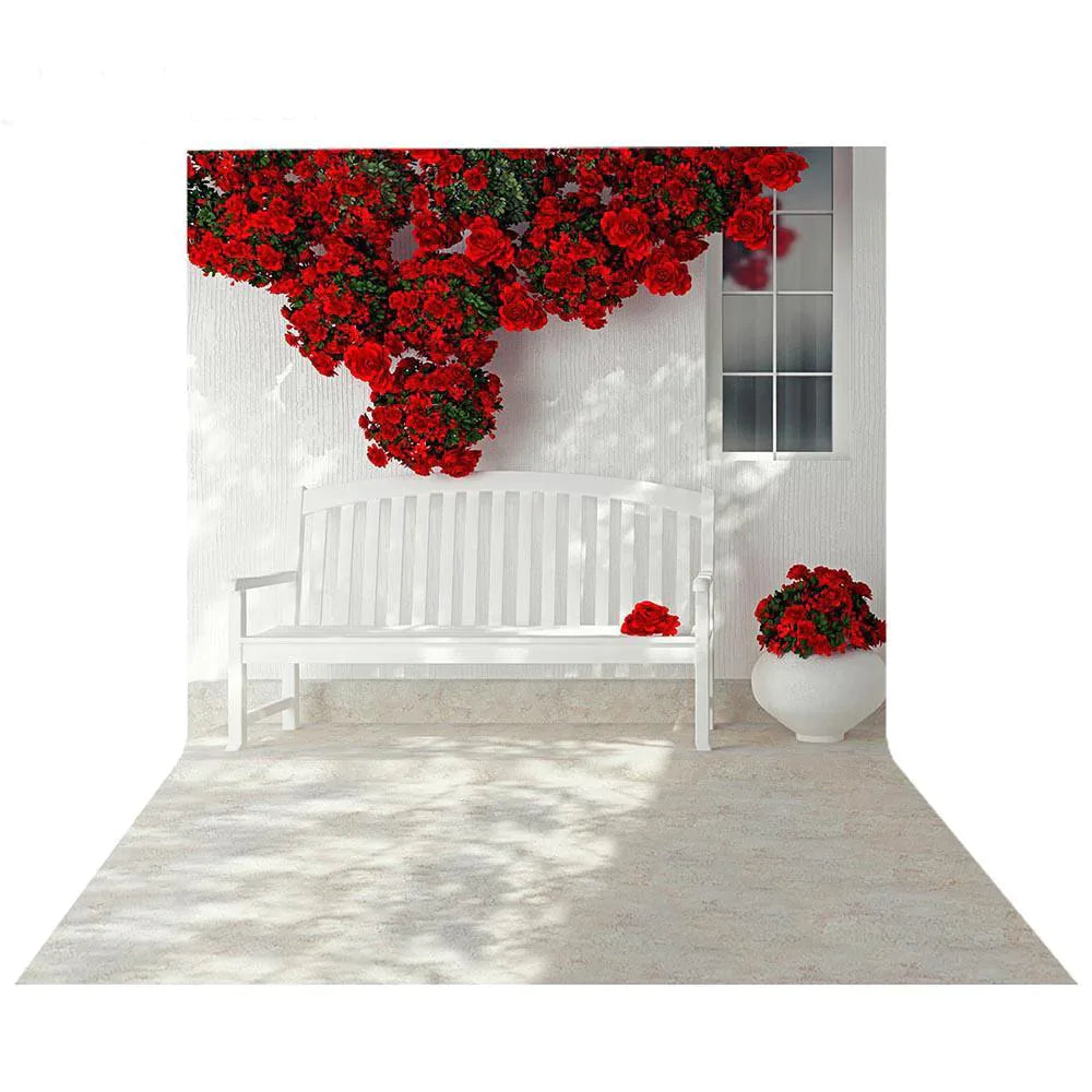Allenjoy Rose Chair Outdoor White Wall Wedding Photography Backdrop - Allenjoystudio