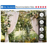 Allenjoy Wedding Backdrop  With Pink Curtain String of lights - Allenjoystudio
