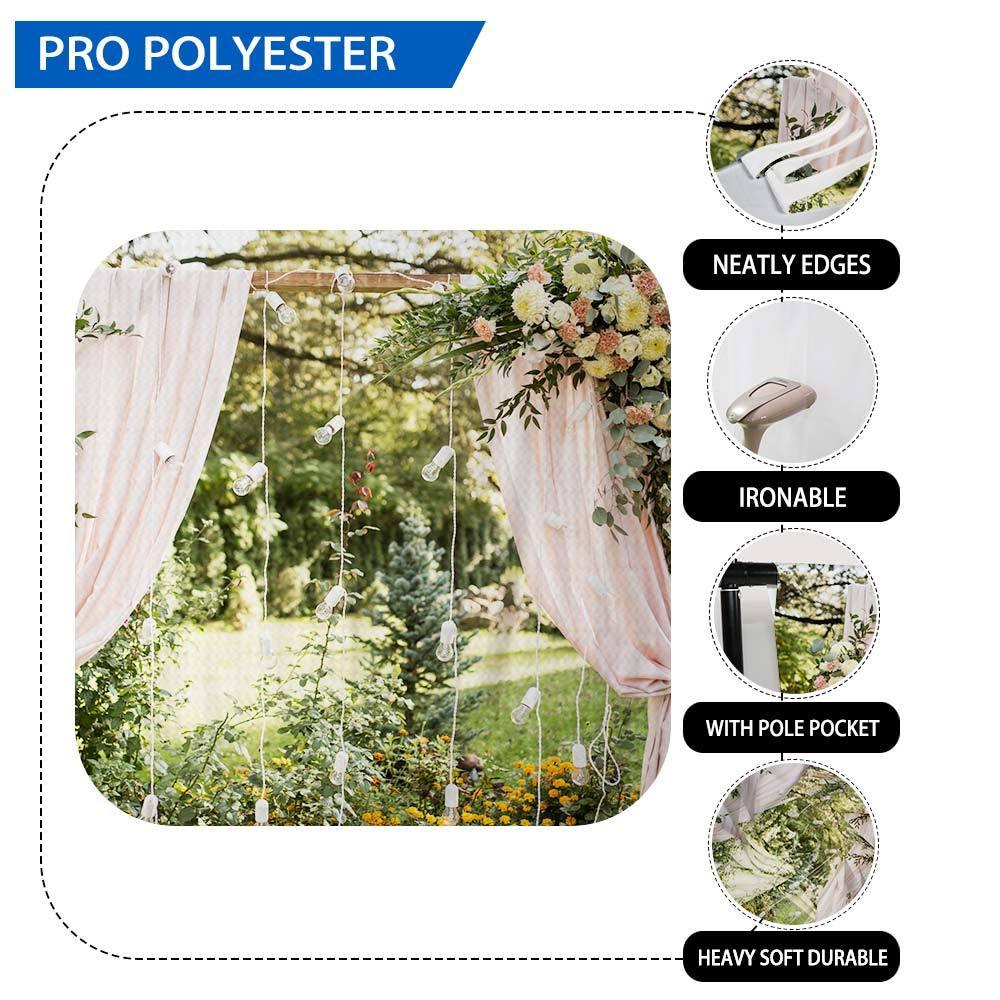 Allenjoy Wedding Backdrop  With Pink Curtain String of lights - Allenjoystudio