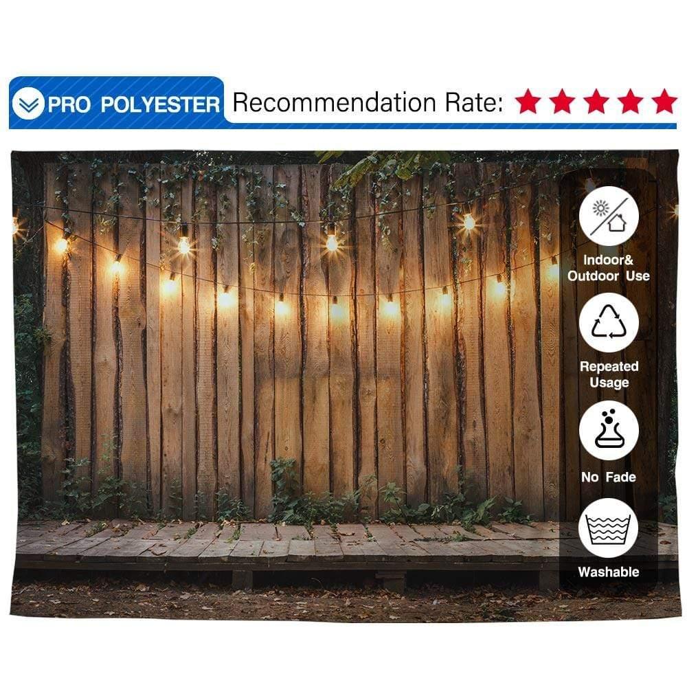 Allenjoy Wooden Boken Light Wedding Stage Backdrop - Allenjoystudio