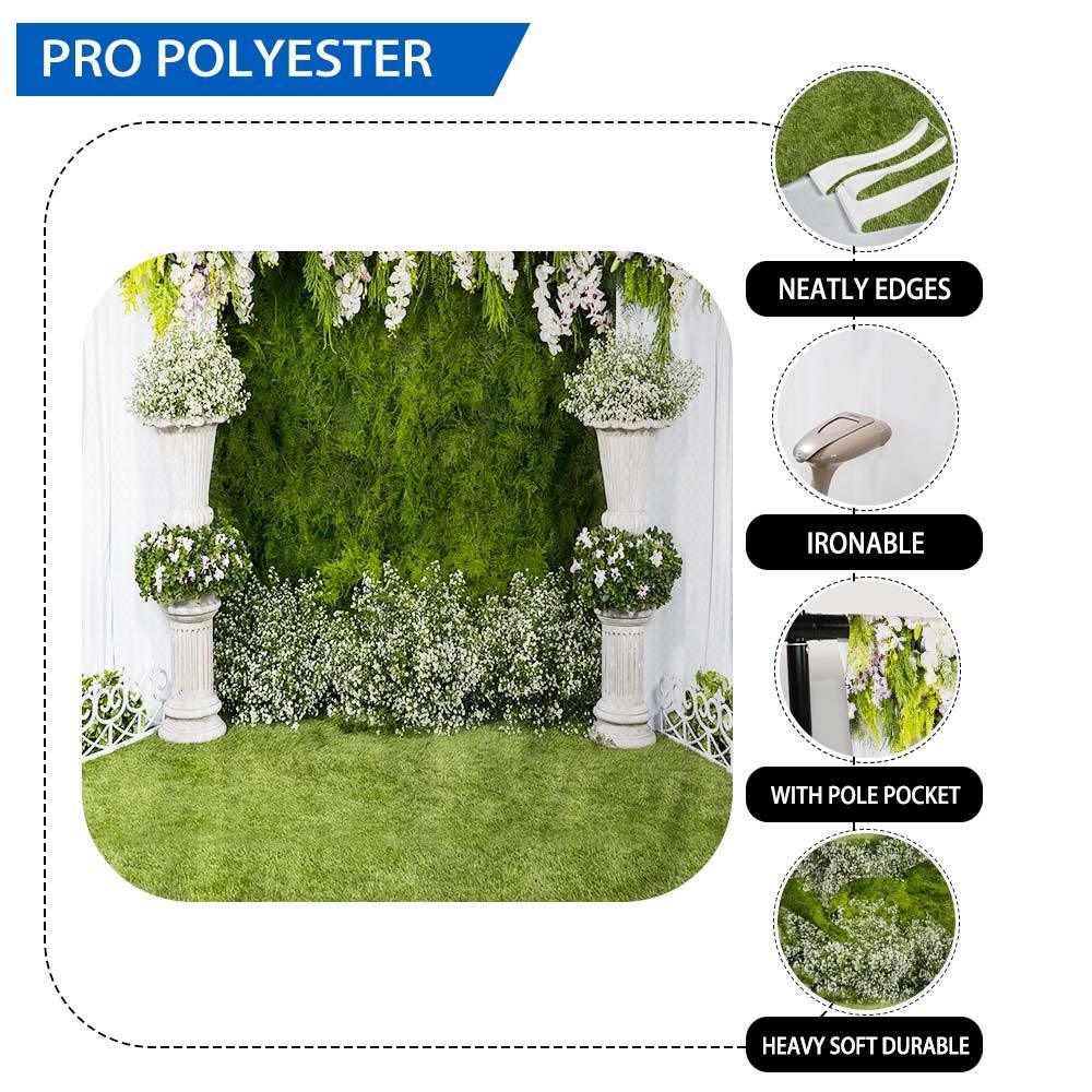 Allenjoy Wedding Stage White Vase Green Grass Photograpy Backdrop - Allenjoystudio