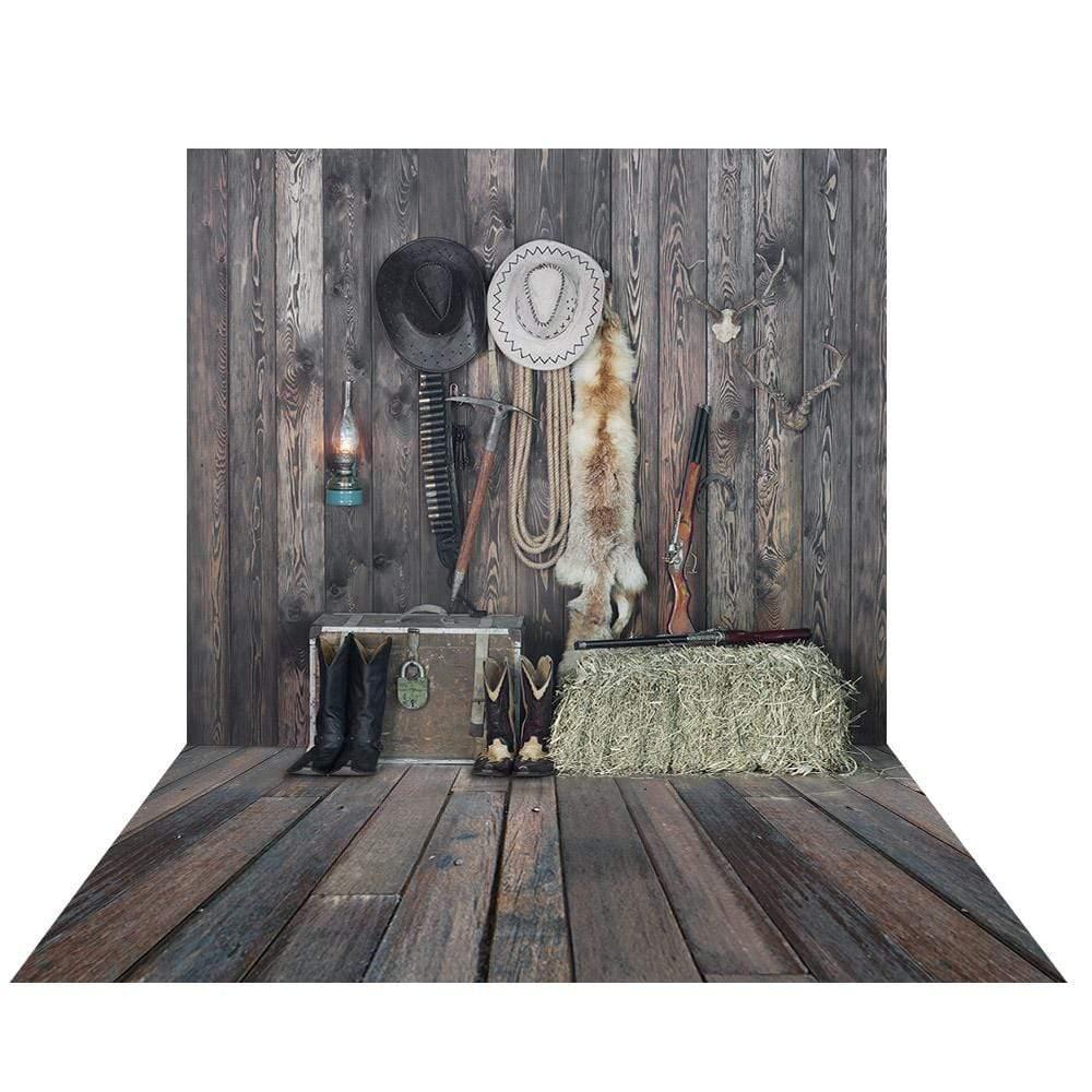 Allenjoy Western Cowboy Wooden Photographic Background - Allenjoystudio