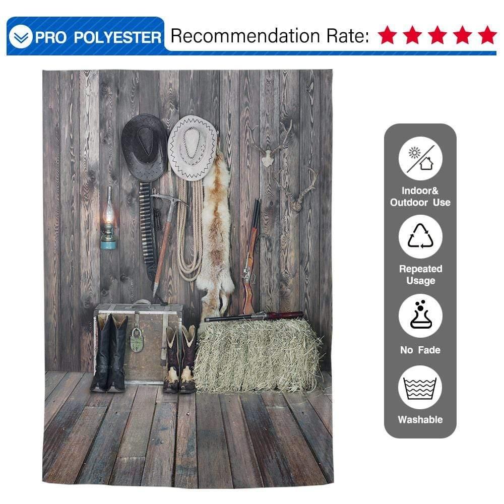 Allenjoy Western Cowboy Wooden Photographic Background - Allenjoystudio