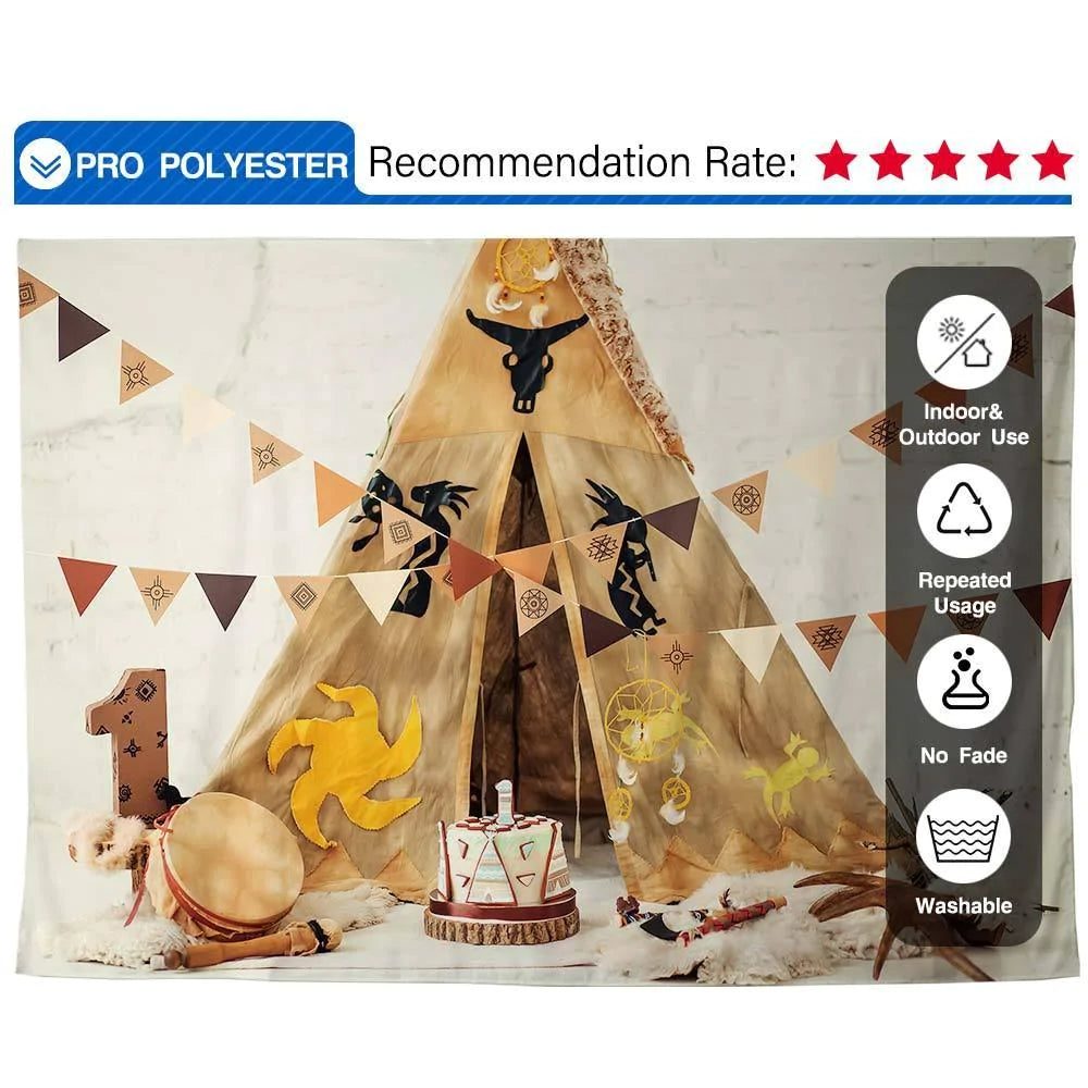 Allenjoy Wild One Tent 1st Birthday Cake Smash Background - Allenjoystudio