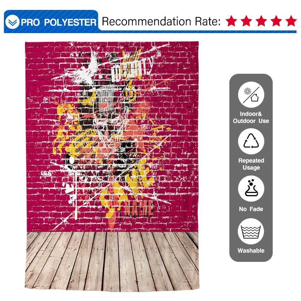 Allenjoy Backdrops Graffiti Brick Wall Red Wood Floor Background for Photography Newborn - Allenjoystudio