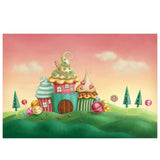 Allenjoy Backdrops Green Gradient Candy Bar Yellow Cream Cloud Children Photo Studio
