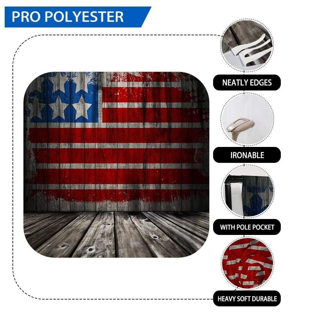 Allenjoy Independence Day Dark Vintage Patriotic USA Flag Wood Backdrop - Allenjoystudio
