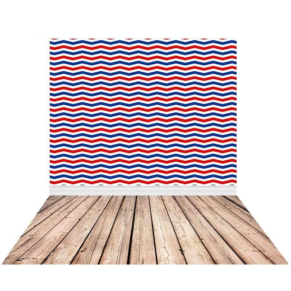 Allenjoy Backdrops Red Blue White Chevron Wood Backgrounds for Photo Studio New Year - Allenjoystudio