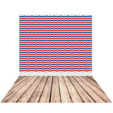 Allenjoy Backdrops Red Blue White Chevron Wood Backgrounds for Photo Studio New Year - Allenjoystudio