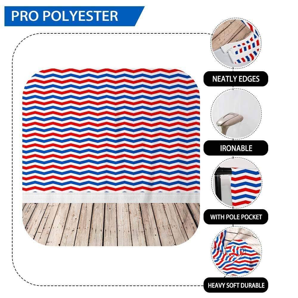 Allenjoy Backdrops Red Blue White Chevron Wood Backgrounds for Photo Studio New Year - Allenjoystudio