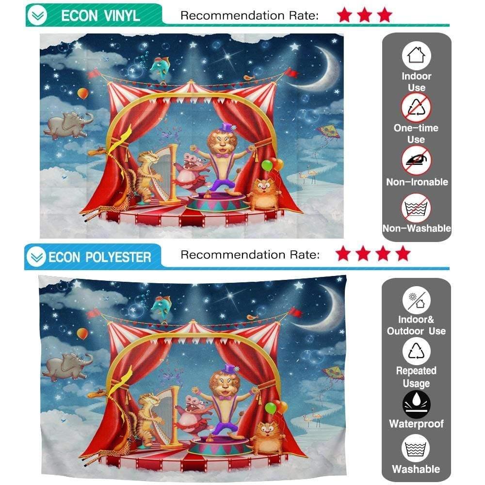 Allenjoy Background Animal Circus Stage Starry Sky Birthday Party Backdrop Photo Studio - Allenjoystudio