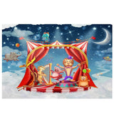 Allenjoy Background Animal Circus Stage Starry Sky Birthday Party Backdrop Photo Studio