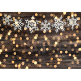 Allenjoy Snowflake Bokeh Glitter Chocolate Wood Backdrop