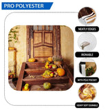 Allenjoy Autumn Pumpkins Fruits Wood Door Outside Photography Backdrop - Allenjoystudio