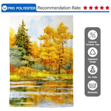 Allenjoy Autumn Watercolor Painting Forest Reflection in Lake Backdrop - Allenjoystudio