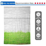 Allenjoy White Brick Wall Green Grass Floor - Allenjoystudio