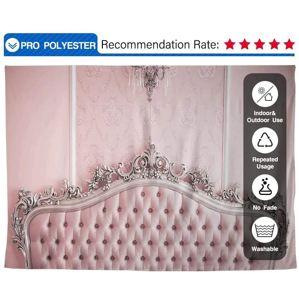 Allenjoy Pink Classical Headboards Tufed Photography Backdrop - Allenjoystudio