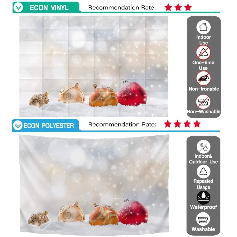 Allenjoy Bokeh Shimmer Dots Balls Snow Christmas Backdrop - Allenjoystudio