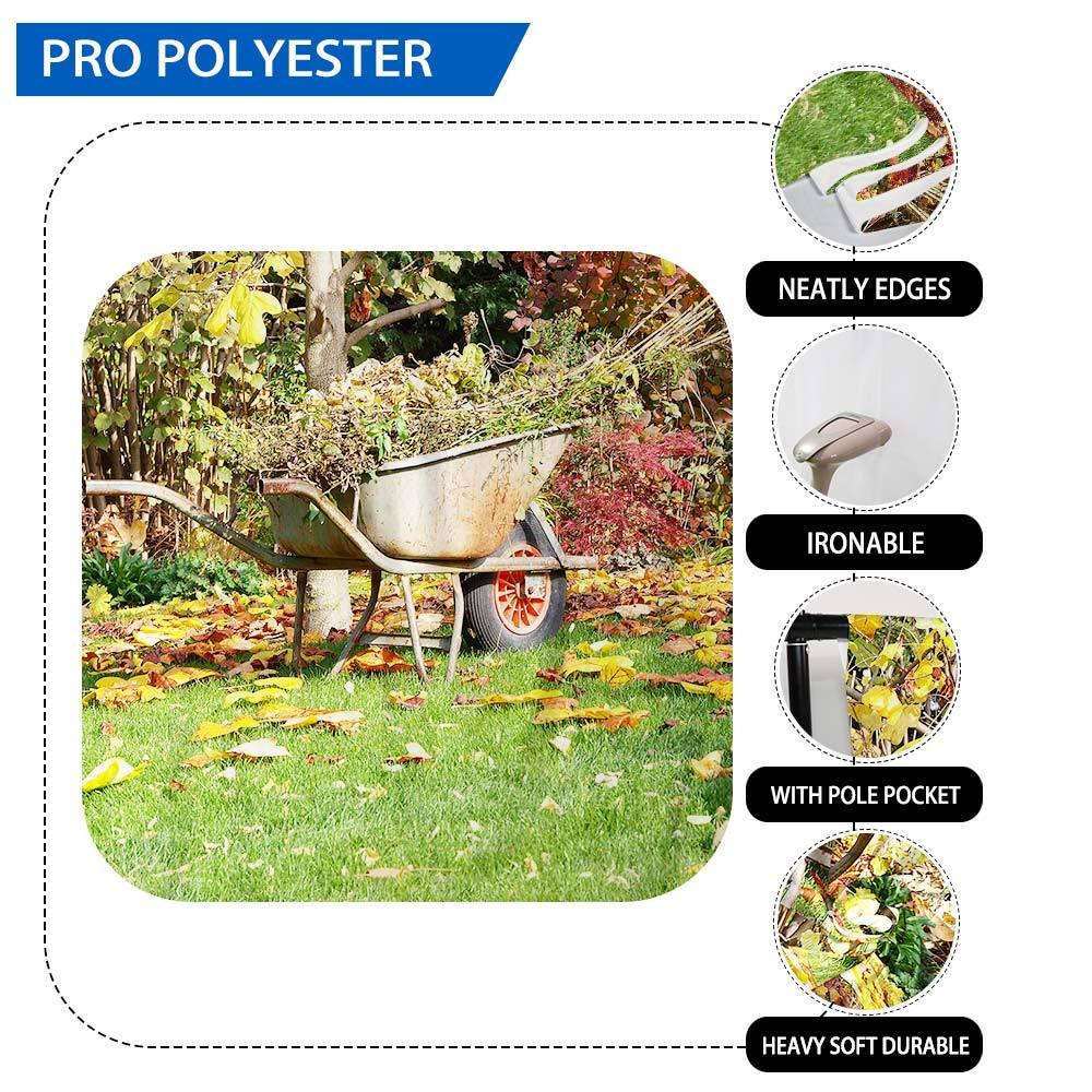 Allenjoy Farm Fallen Leaves Wheelbarrow Grass Backdrop - Allenjoystudio