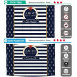 Allenjoy Navy Blue Stripes Anchor Rudder Communion Backdrop - Allenjoystudio