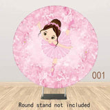 Allenjoy Ballet Shoes Beauty Girl Pink Round Backdrop - Allenjoystudio