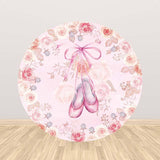 Allenjoy Ballet Shoes Beauty Girl Pink Round Backdrop - Allenjoystudio