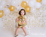 Allenjoy Balloons Gold glitter Backdrop Designed by Panida Phillips - Allenjoystudio