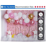 Allenjoy Balloons Gold glitter Pink Birthday Backdrop Designed by Panida Phillips - Allenjoystudio