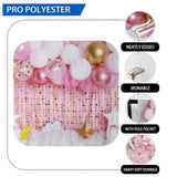 Allenjoy Balloons Gold glitter Pink Birthday Backdrop Designed by Panida Phillips - Allenjoystudio